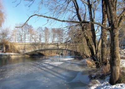 Pont de la lesse à Chanly sous la neige